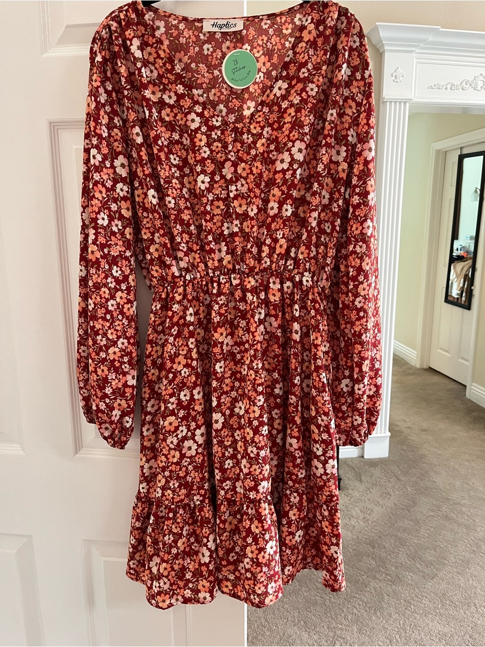 Haptics Floral Long Sleeve Tiered Dress